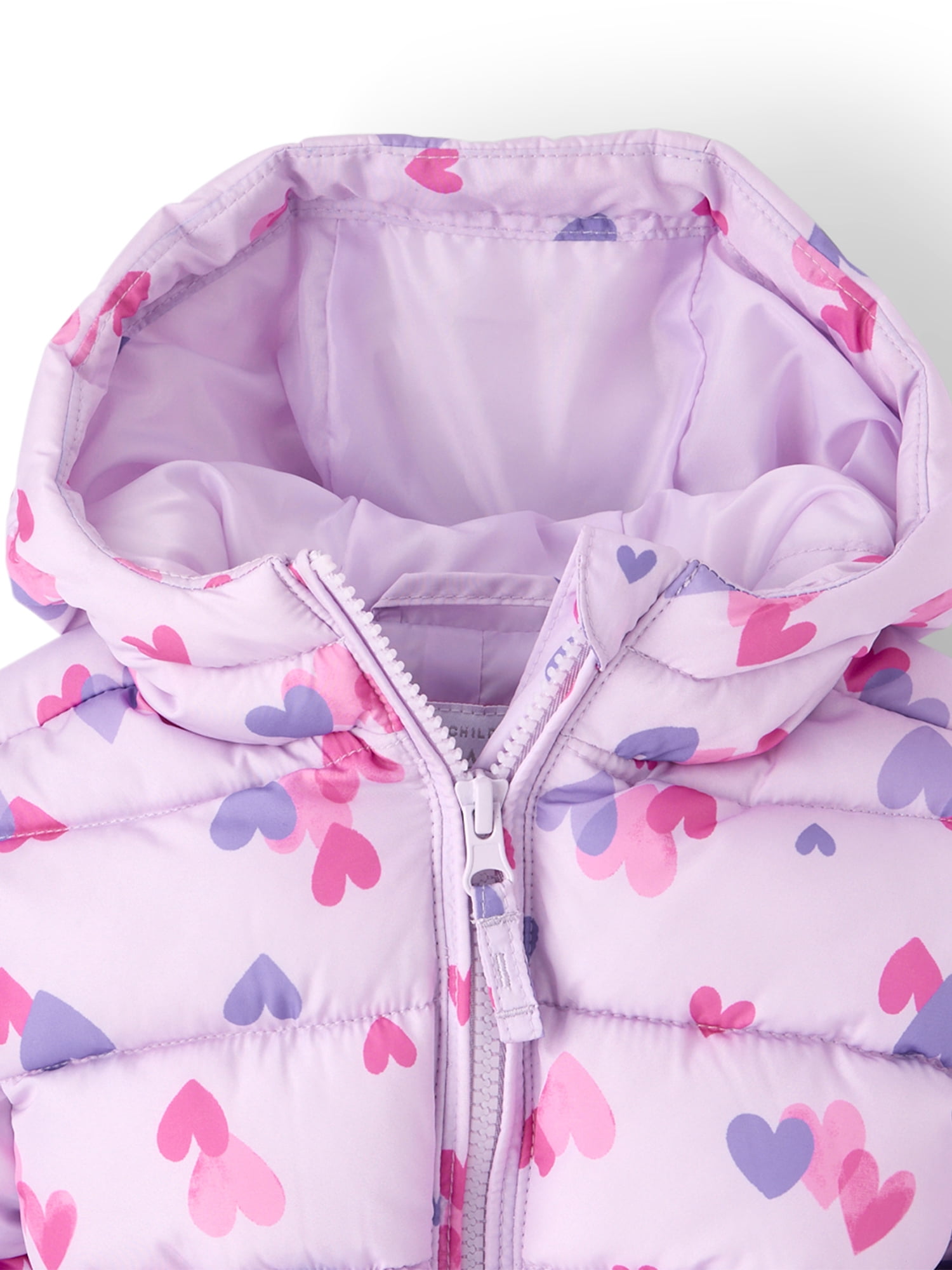 The Children's Place Toddler Girls Long Sleeve Print Hooded Puffer Jacket, Sizes 12M-5T