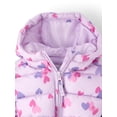 thumbnail image 4 of The Children's Place Toddler Girls Long Sleeve Print Hooded Puffer Jacket, Sizes 12M-5T, 4 of 4