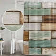 thumbnail image 4 of Sage Green Vintage Shower Curtain Set - 72" x 78" Washable Bathtub Curtain with 12 Hooks, Brown Retro Farmhouse Elegant Pastoral Waterproof Fabric Stall Shower Curtains for Bathroom/Bathtub Décor, 4 of 6