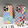 thumbnail image 3 of Branple Compatible Con Iphone 14 Plus Funda Linda Simple Colorida A Cuadros Con Tpu Suave Y Delgado A Prueba De Golpes Y Fundas Protectoras De Pc Rígidas Para Mujeres/Hombres Diseñadas Para Iphone 14, 3 of 5
