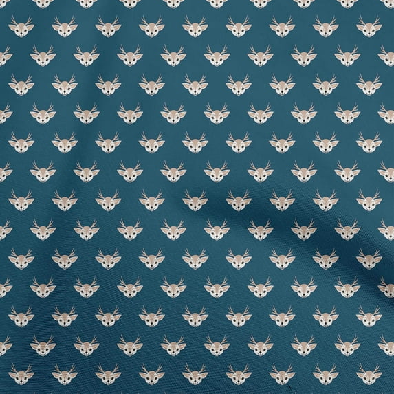 oneOone Cotton Poplin Twill Teal Blue Fabric Animal Quilting Supplies Print Sewing Fabric By The Yard 56 Inch Wide