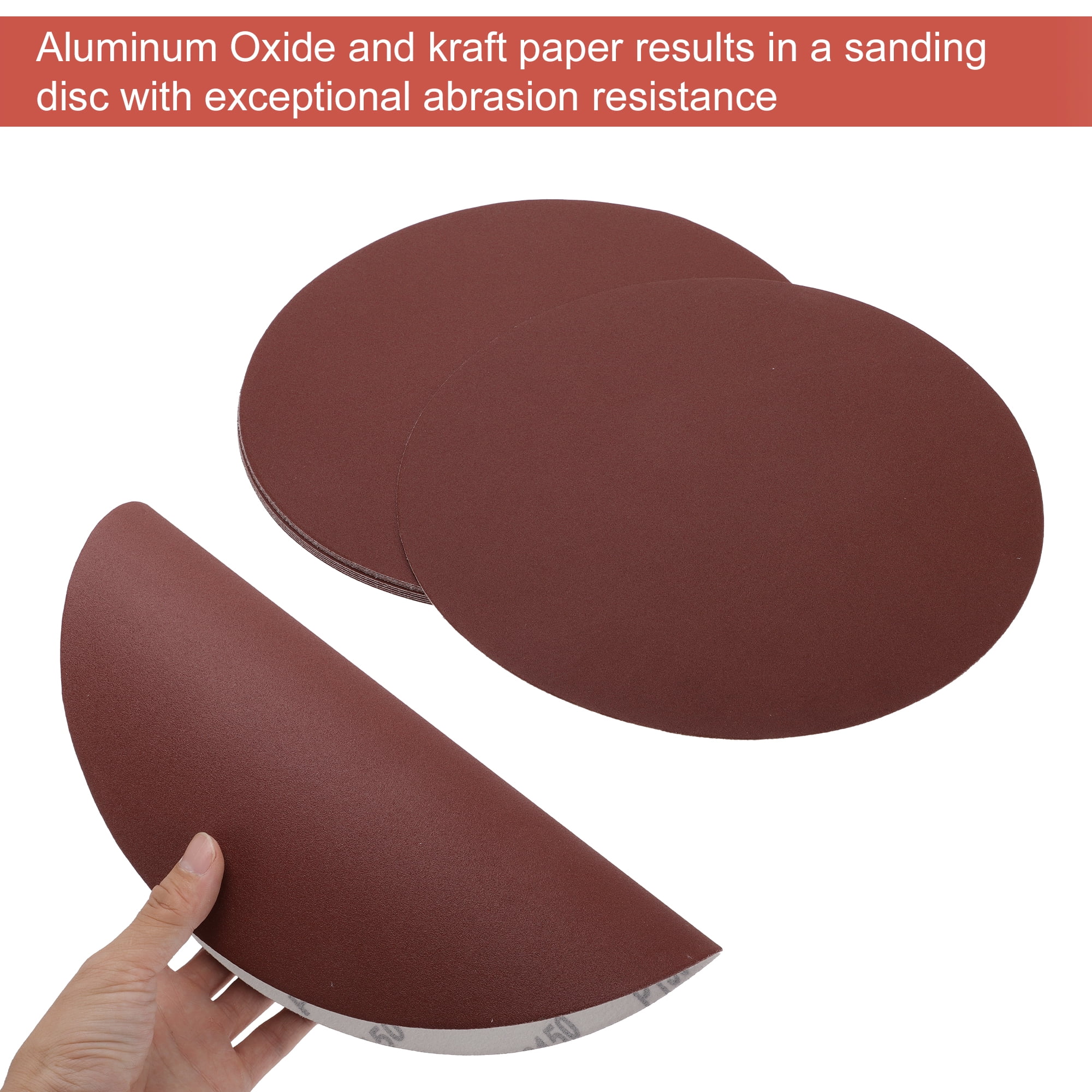 Unique Bargains 12 Inch Sanding Discs Round Hook and Loop Sandpaper 10 PCS 150 Grit