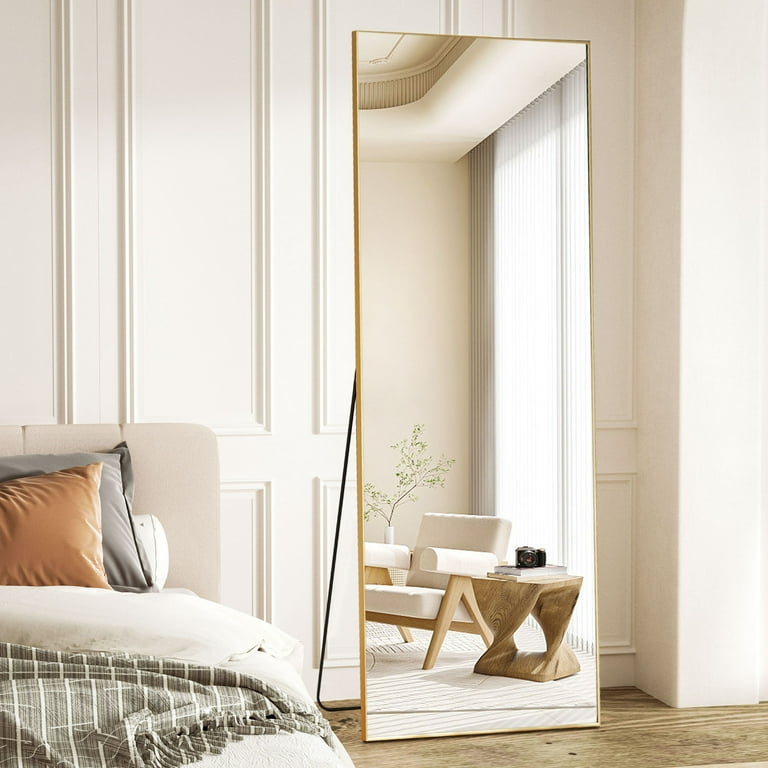 Full Body Floor Mirror 59"x16" Rectangle Full Length Mirror with Stand Wall Mirror for Bedroom Dressing,Gold - Walmart.com Full Body Floor Mirror 59"x16" Rectangle Full Length Mirror with Stand Wall Mirror for Bedroom Dressing,Gold - Walmart.com