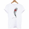 thumbnail image 3 of Ladies Fashion Leisure Feather Spring Summer Round 3 D Printing Short Sleeve T Shirt Athletic Shirts Pack Women Long Sleeve Shirts for Women Womens T Shirts Ling Sleeve Shirt Short Sleeve Casual, 3 of 3