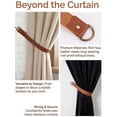 thumbnail image 6 of Deago Faux Leather Curtain Tie Backs Attach to Wall, Outdoor Drape Holder Holdbacks Tiebacks with Hooks for Home Offic Living Room Bedroom, Set of 2, Brown, 6 of 8