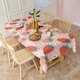 thumbnail image 3 of Red Strawberry Plants Fruit Flower Pink Rectangle Tablecloth 60"x102",Waterproof Polyester Rectangle Table Cloth, Wipeable Spillproof Polyester Tablecloth for Dining, Camping, Indoor and Outdoor, 3 of 6