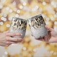 thumbnail image 2 of 12oz Stemless Wine Tumblers Leopard Print and Baseballs Pattern Vacuum Insulated Stainless Steel Travel Tumbler Cups Mug with Lid and Straw for Champaign,Cocktail,Beer with Cleaning Brush, 2 of 5