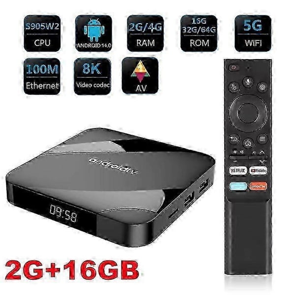 Bluetooth 5.2 Atv Android 14 Smart Tv Box 4gb 64gb Av1 S905w2 Quad Core 2.4g5g Dual Wifi Voice Remote Media Player 8k Set Top Box