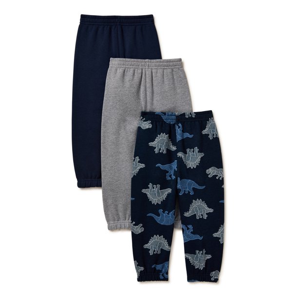 Garanimals Toddler Boys Fleece Sweatpants Multipack, 3Pack, Sizes 2T
