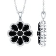 thumbnail image 5 of Rosec Jewels Natural Black Spinel Flower Pendant Necklace for Women - with Chain - AAA Quality - Ready to Gift with Jewelry Box, 925 Sterling Silver, 5 of 8