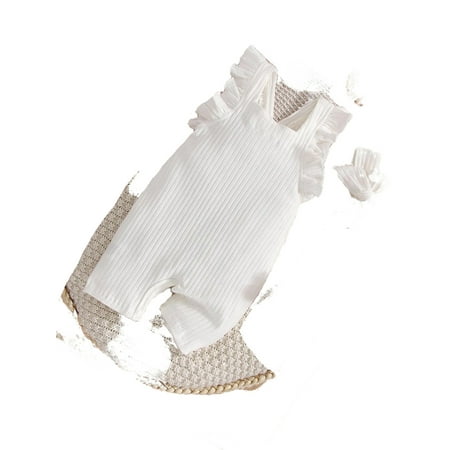 

Plain Square Neck Overall Sleeveless White Baby Rompers (Baby s)