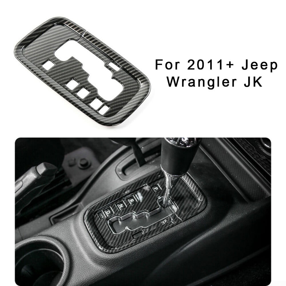 Real Carbon Fiber Car Gear Shift Panel Cover Trim For 2007-2010 Jeep Wrangler JK