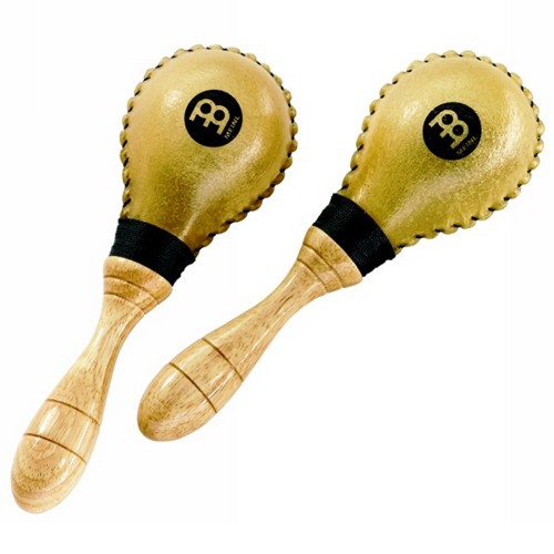 Set of 2 Maracas Musical Instrument Latin Percussion 7 3//4 Inches for Adults Small Wooden Tri-Colored with Palm Tree Silhouette