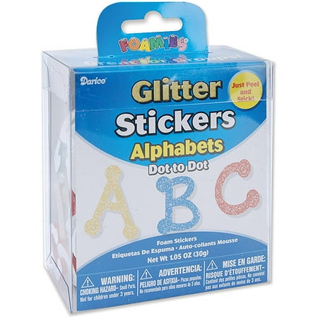 Darice Foam Glitter Stickers, 1.05 oz, Dot Alphabet