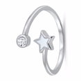 thumbnail image 2 of 0.10Ct Round Lab Created Diamond Star Shape Women's Toe Ring 14k White Gold Plated Silver, 2 of 2