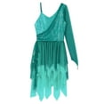 thumbnail image 6 of YONGHS Women's Lyrical Dance Ballet Leotard Dress Modern Contemporary Dance Costume Green L, 6 of 7