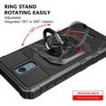 thumbnail image 4 of Ring Kickstand Phone Case for Nokia C100 w/Tempered Glass Screen Protector for Car Mount Hybrid Hard Shockproof Case - Black, 4 of 6