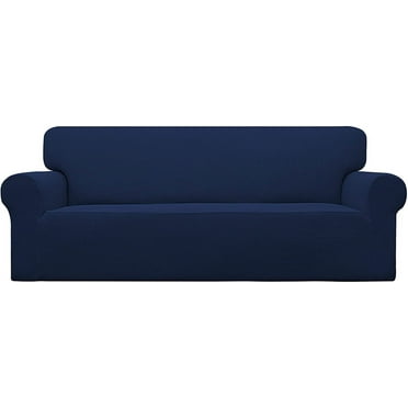Nvzi Stretch Sofa Slipcovers Couch Covers for 3 Cushion Couch Sofa Pet Friendly Non Slip Sofa Cover Washable Furniture Protector with Elastic Bottom (Large,Navy Blue)