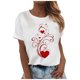 thumbnail image 1 of Gibobby Playera de Manga Corta Casual Suave Impresión superior la mujer O cuello manga corta camisa Casual(Blanco,XL), 1 of 3