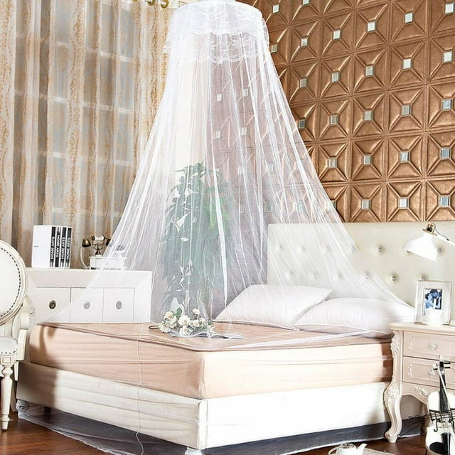 Lit Princesse pour Lit Fille Rideau- Double Couche de Maille Transparente Dôme Lit Rideau- Moustiquaire Princesse pour Lit Double Grand Très Grand Très Grand
