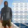 thumbnail image 6 of SEANATIVE Men's Long Sleeve Sun Protection Fishing Hoodie with Face Mask Breathable Lightweight Hooded Fishing Athletic Workout Shirt for 4th of July, S, American Flag Cross Gray, 6 of 7