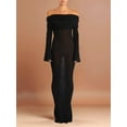 thumbnail image 5 of Women'S Fall Off Shoulder Bodycon Sweater Dress Formal Long Sleeve Elegant Club Party Maxi Dresses, 5 of 7