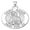 White Gold, variant on Saint Adam Round Religious Medal - - 2/3 Inch Size of Dime, Sterling Silver