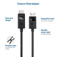 thumbnail image 5 of Cable Matters 8K DisplayPort 1.4 to HDMI Cable 6ft / 1.8m with 4K 120Hz / 8K 60Hz Unidirectional 32.4Gbps Display Port 1.4 to HDMI 8K Cable in Black for RTX 3080/3090 RX 6800/6900 and More, 5 of 6
