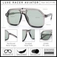 thumbnail image 5 of Mens Large Square Aviator Sunglasses Retro Navigator UV400 / Slate - Green, 5 of 7