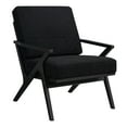 thumbnail image 4 of Wood Frame Accent Chair in Black with Sherpa-Like Fabric, 4 of 6