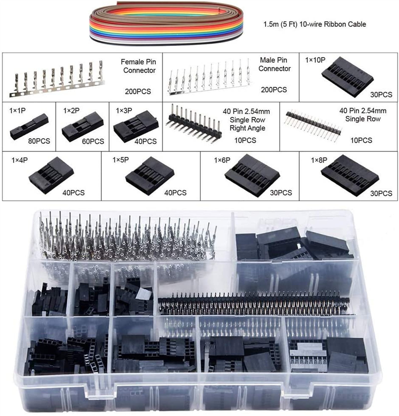 SN-28B 0.1-1mm² Crimping Pliers Tool Set-1550pcs 2.54mm Connectors And Crimp Pins,460pcs 2.54 Mm JST-XH JST Connector Kit ,Durability That Lasts