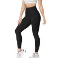 thumbnail image 5 of Oksale Womens Yoga Pants High Waisted Tummy Control Gym Leggings Butt Lifting Tights Long Athletic Trousers 2025 Black XXL, 5 of 6