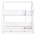 thumbnail image 4 of Euroco Wood Twin over Twin Bunk Bed with Trundle and Drawers, White, 4 of 11