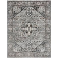 thumbnail image 2 of Hauteloom Liverpool Traditional Medallion Bedroom Living Room Small Area Rug - Oriental Carpet - Vintage Bohemian Farmhouse - Black, Light Grey, Dark Gray - 2' x 3', 2 of 18