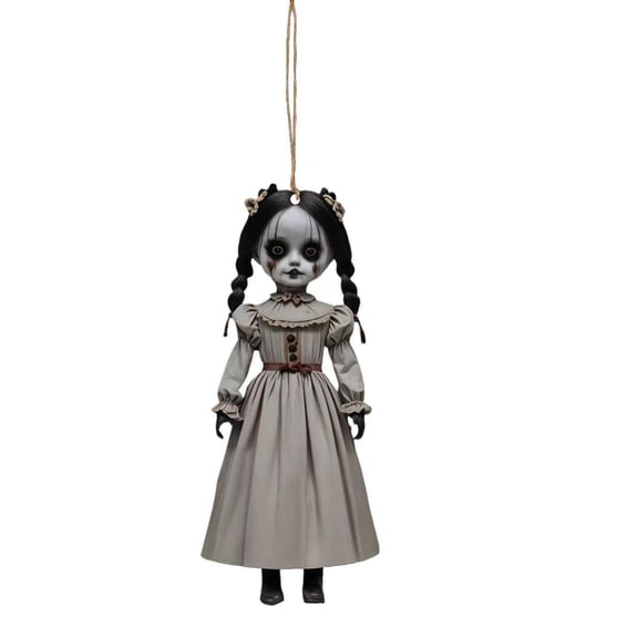 A 30Cm Halloween Iron Hanging Doll, Spooky Metal Pendant For Outdoor Yard And Party Decor A