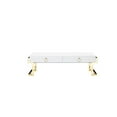 thumbnail image 2 of Benzara Wooden Coffee Table with Two Drawers and Stainless Steel Legs, Black and Gold-Color:White And Gold, 2 of 2