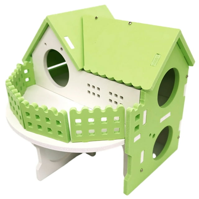 kurtrusly Odorless And Non-deforming Exquisite Craft Small Pet House Round Edge Smooth Line House Small Pet Green