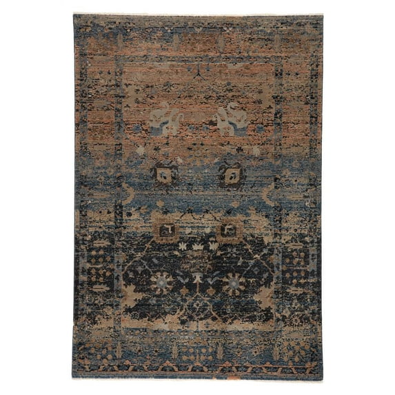 Caruso Area Rug in Blue and Taupe (7 ft. 6 in. L x 5 ft. in. W)