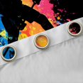 thumbnail image 3 of Manfei Sport Curtains and Drapes Pack of 2 (52x63 Each), Watercolor Graffiti Black Out Curtains, Black Blue Orange, 3 of 5
