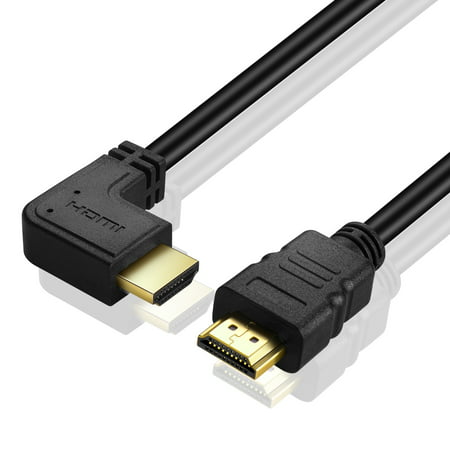 Right Angle HDMI Cable (3FT) - High Speed HDMI 2.0 Cord Supports UHD 4K 60hz 2K 2160p Full HD 1080p Quad HD 1440p 3D ARC Ethernet For Xbox One X / S PS4 Pro / Slim & Apple TV 4K, Nintendo