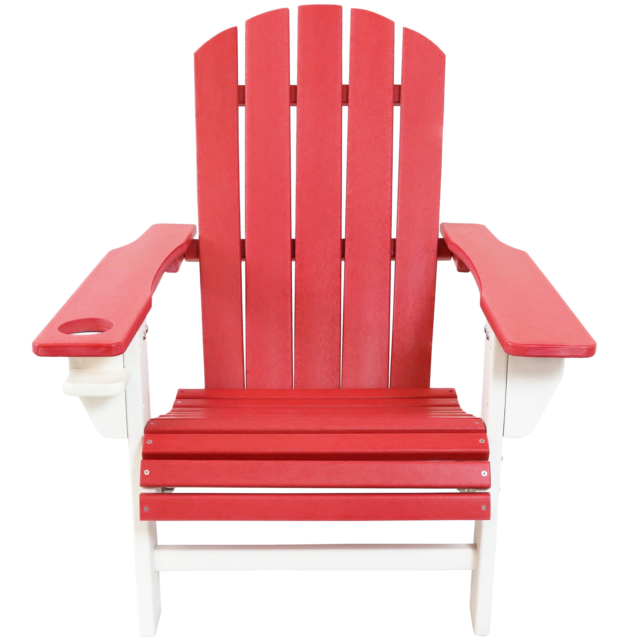 Sunnydaze HDPE Adirondack Chair - Red/White