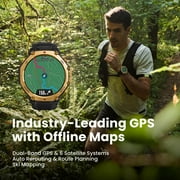 Amazfit T-Rex 3 Pro Outdoor Smart Watch 48mm Sapphire AMOLED Display, Ti Bezel, Dual Band GPS, Offline Maps, 25 Days Battery, Built-in Flashlight, 10 ATM, 180+ Sports Mode for Android & iPhone, Black