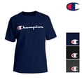 thumbnail image 4 of Champion Men's Big & Tall Pullover Fleece Hoodie (3XLT) with Men’s Big & Tall Short Sleeve Script Tee Shirt (3XLT) Bundle Set (Navy), 4 of 6