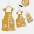 thumbnail image 1 of PatPat Family Matching Cotton Short-sleeve Colorblock T-shirts and Floral Print Off Shoulder Belted Dresses Sets, 1 of 5
