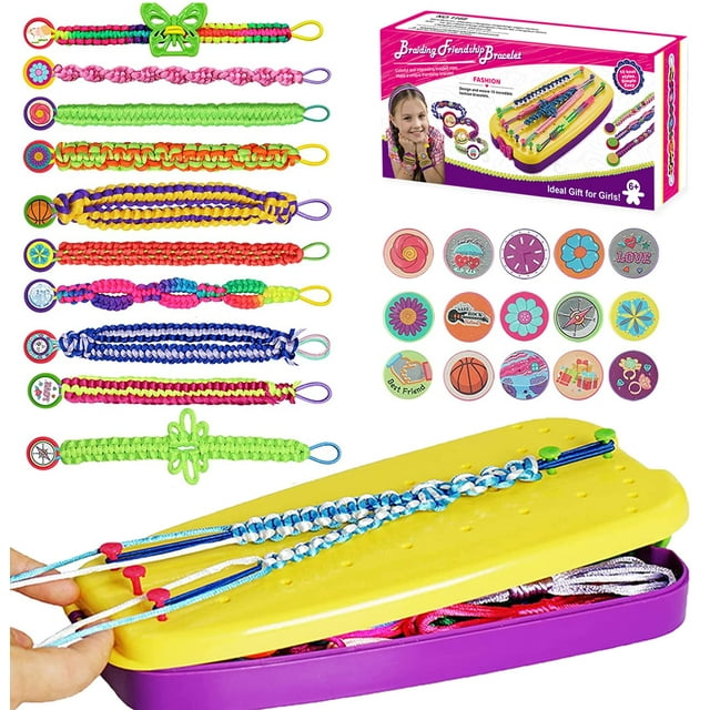 Aizoer Friendship Bracelets Making Kit Toys for Girls, DIY Arts Craft Bracelet Kit for Kids