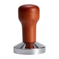 thumbnail image 2 of Prensa niveladora de café con mango de madera profesional para distribución de espresso color cafe 58mm, 2 of 9