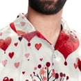 thumbnail image 5 of Valentine's Day Love Men's Button Down Hawaiian Poplin Shirt Summer Beach Printed Casual Short Sleeve Unisex Shirts, 5 of 6