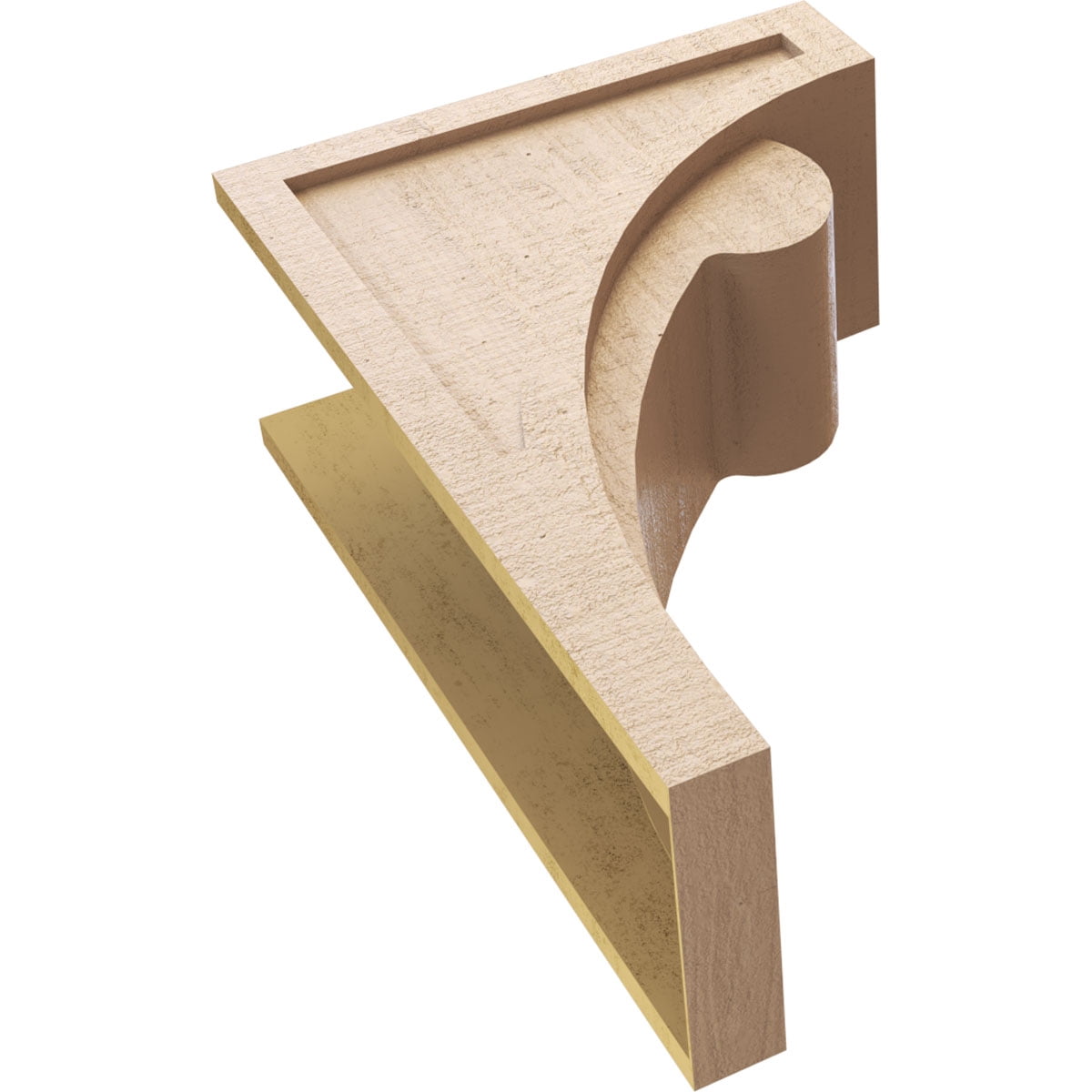 10"W x 20"D x 30"H Classic Viola Rough Cedar Woodgrain TimberThane Corbel, Primed Tan