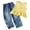 Yellow, variant on WUANDIXFA Toddler Kids Girls Clothes Short Sleeve Shirt Top Flare Denim Jeans 2 Piece Outfits For Girls Cute Clothing Set (Yellow, 3-4 Years)