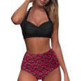 thumbnail image 2 of Conjunto de bikini dividido con estampado de contraste de pecho alto sexy para mujer Conjuntos de traje de baño de dos piezas Fridja nalpqowj56886, 2 of 5